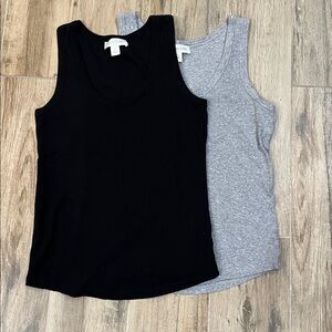 Treasure and bond ribbed racerback tank tops - set of two in size small